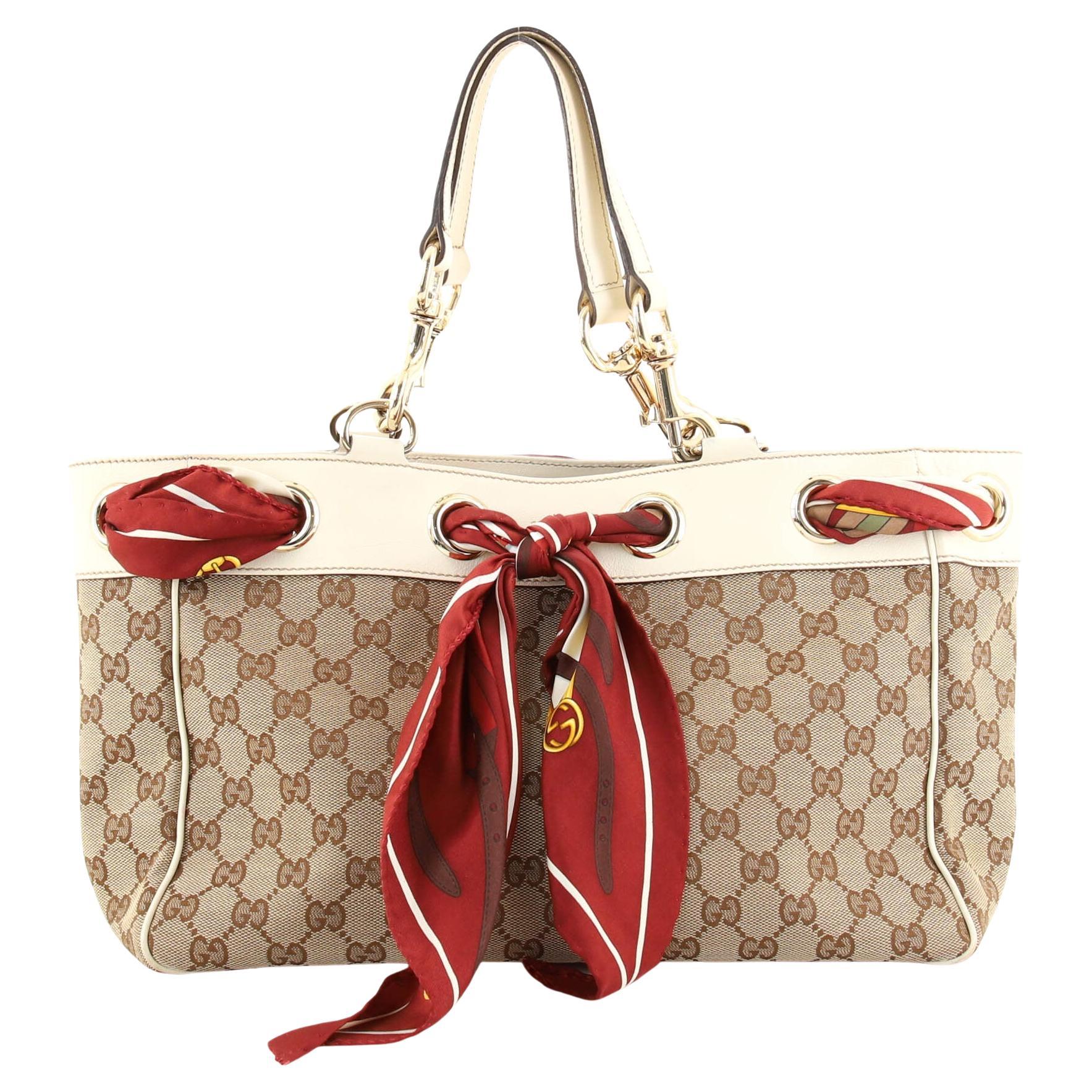 Gucci Shoulder Bag Shopping Sherry Web 870645 Beige Gg Supreme Canvas ...