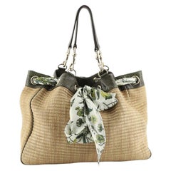 Gucci Positano Tote Raffia with Snakeskin Large