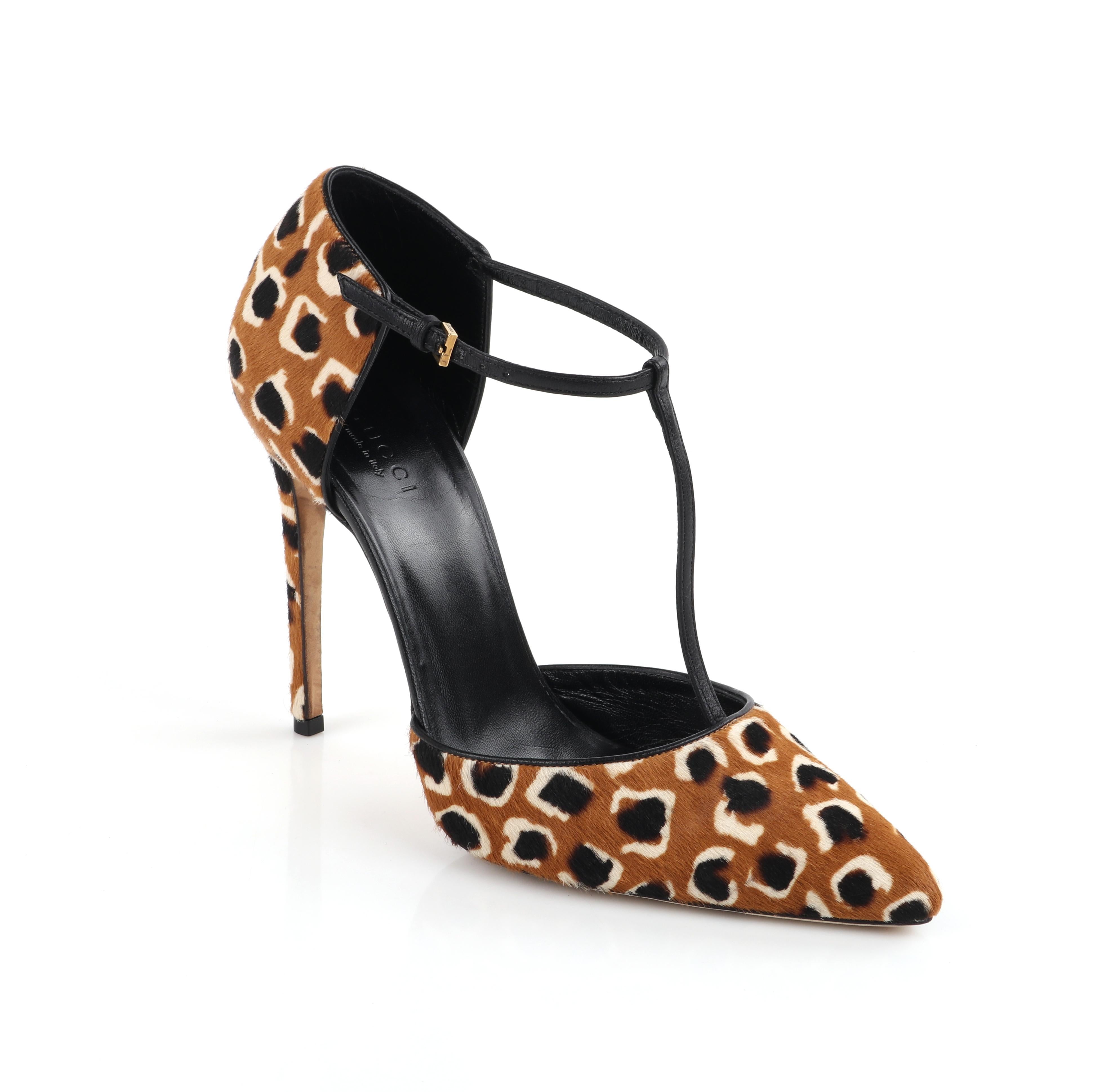 gucci leopard heels