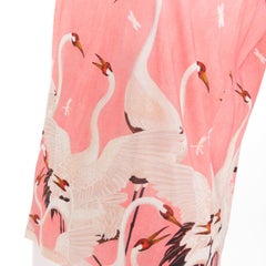 GUCCI Pre Fall 2016 pink Heron Dragonfly print short sleeves crewneck t-shirt S
