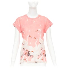 GUCCI Pre Fall 2016 pink Heron Dragonfly print short sleeves crewneck t-shirt S