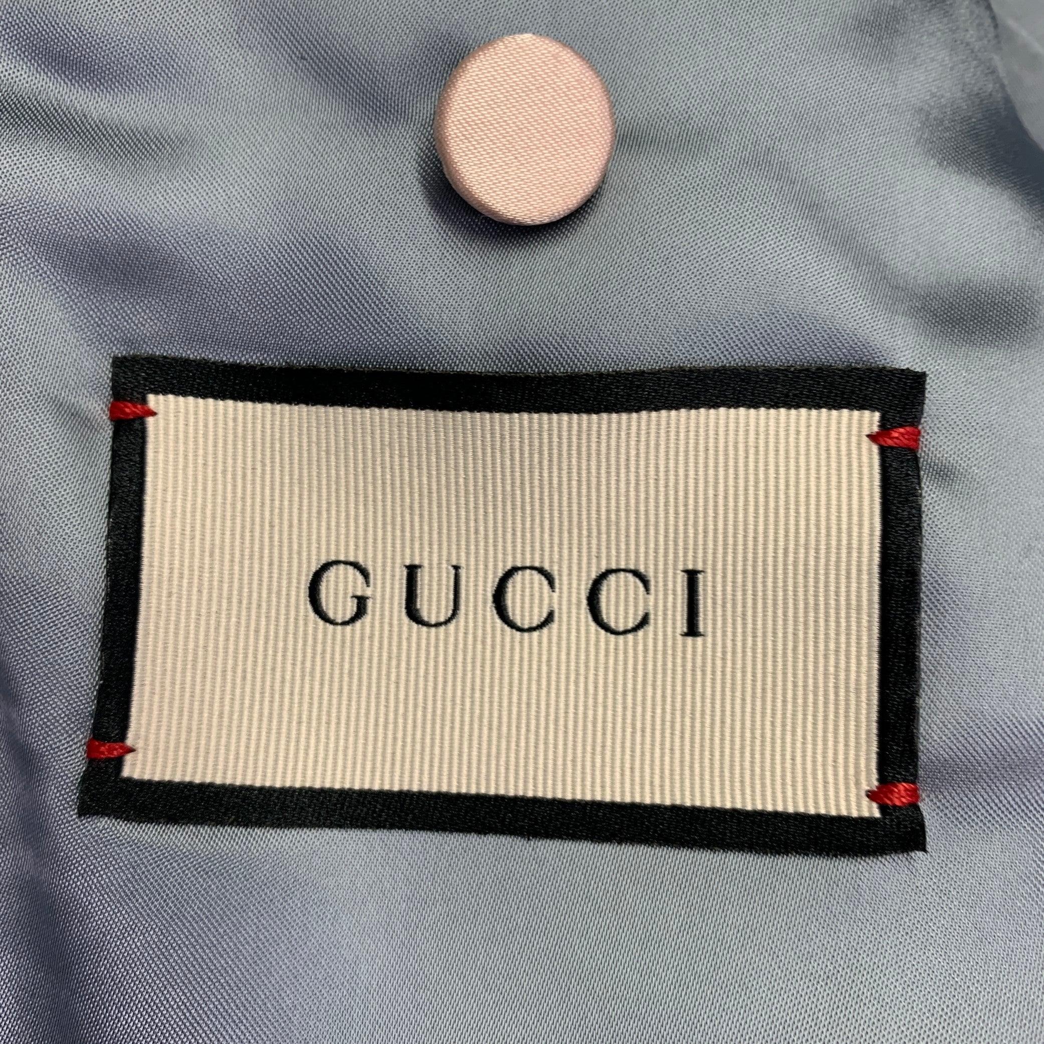Gucci Pre-Fall 2018 Taille 36 Manteau de sport en laine et soie Jacquard violet et noir Pour hommes en vente