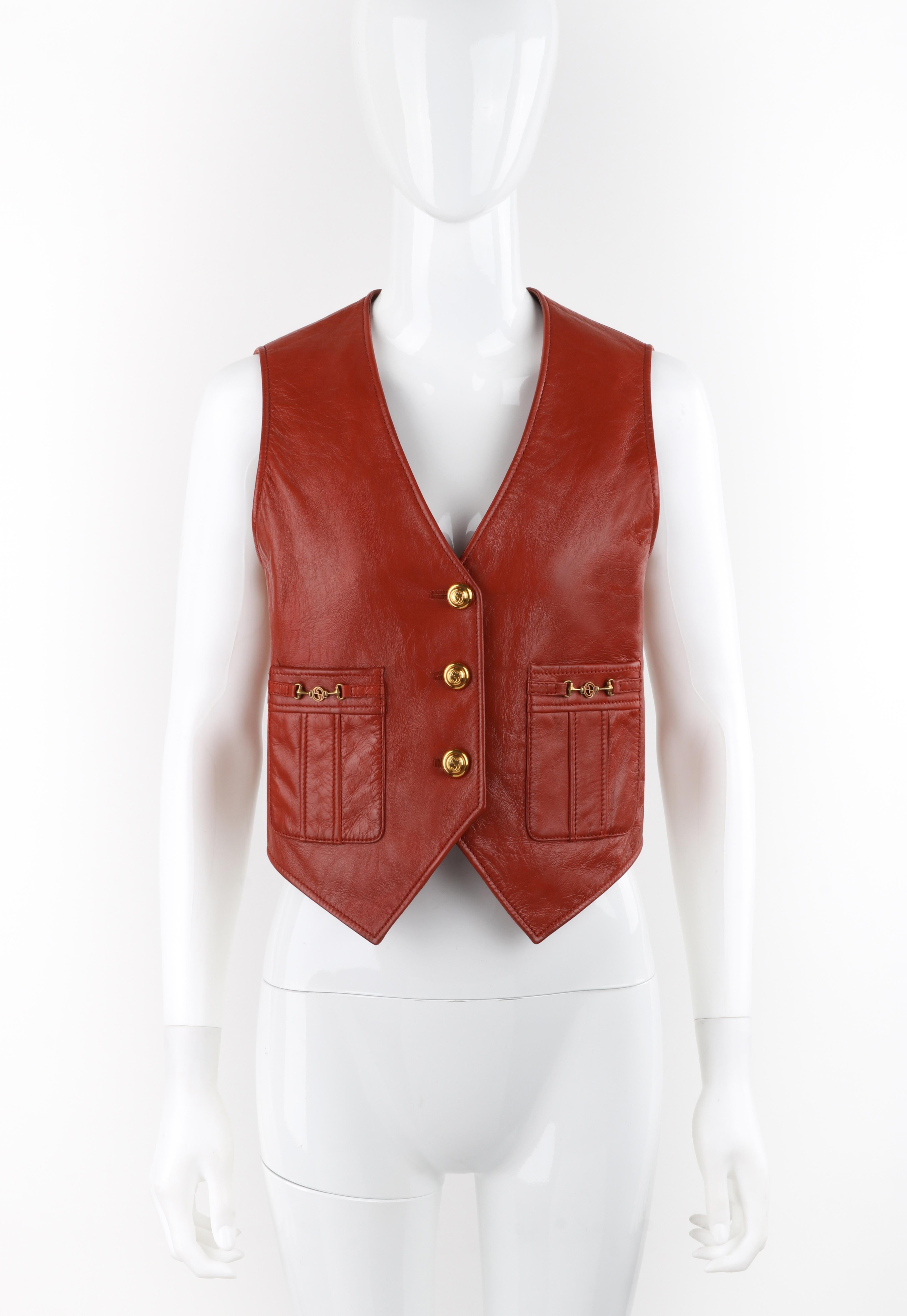 Brand / Manufacturer: Gucci
Collection: Pre-fall 2019
Designer: Alessandro Michele
Style: Waistcoat Vest
Color(s): Shades of brown, gold
Lined: Yes
Marked Fabric Content: 