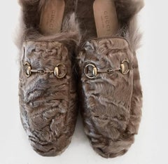 Gucci  Princentown Moccasins in Beige Fur 2017