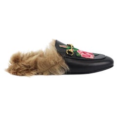 Gucci Princetown Appliquéd Leather Slippers EU 38 UK 5 US 8 