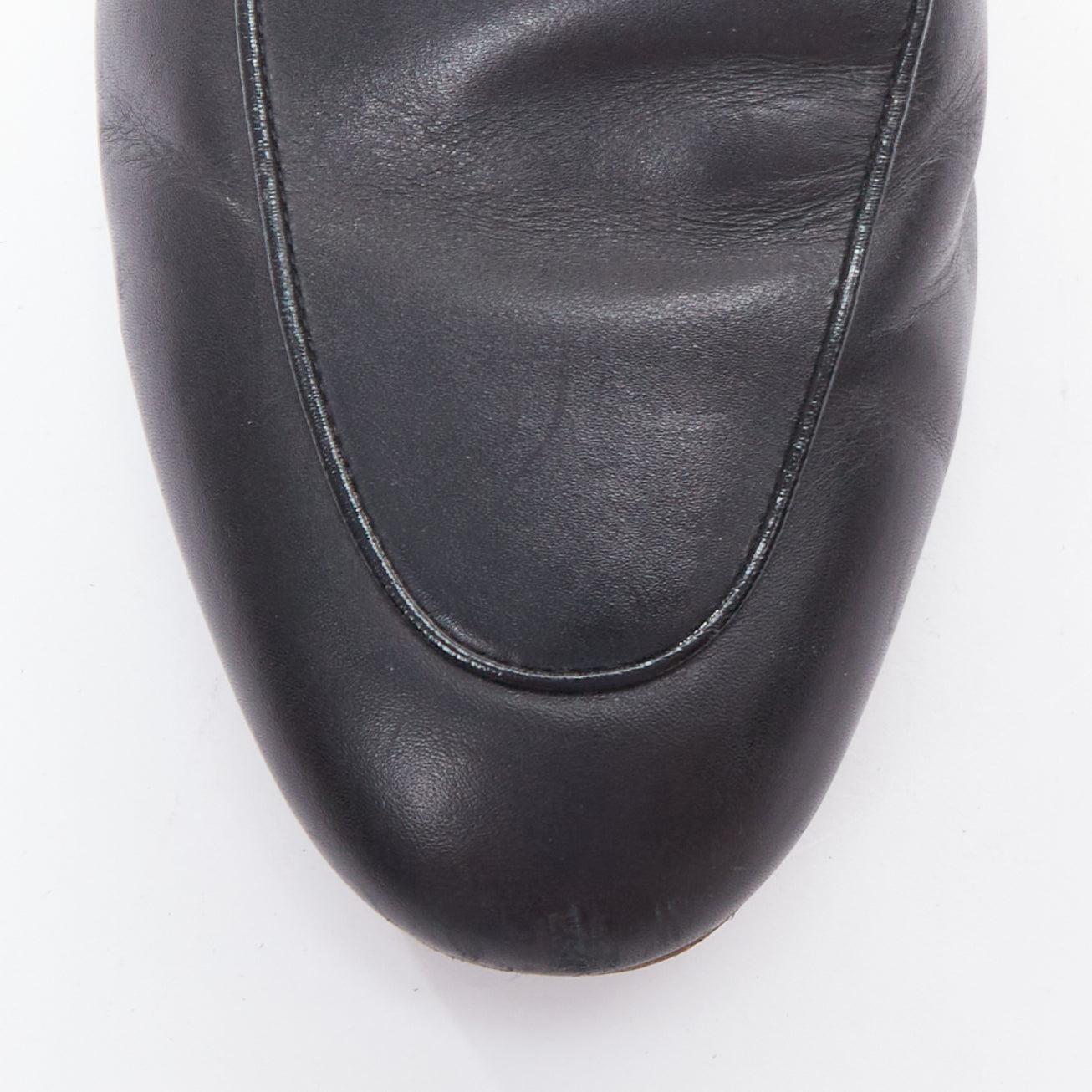 Gucci Princetown mules mocassins en cuir noir doublé de fourrure Brown 1