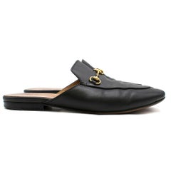 Gucci Princetown Black Leather Slippers SIZE 41