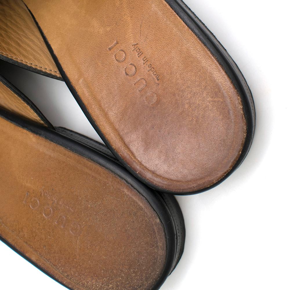 Gucci Princetown Black Leather Slippers SIZE 41 3