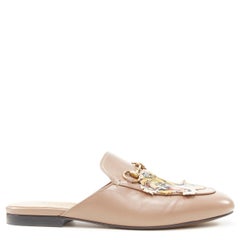 GUCCI Princetown dark beige Tiger patchwork Horsebit mule loafer EU37