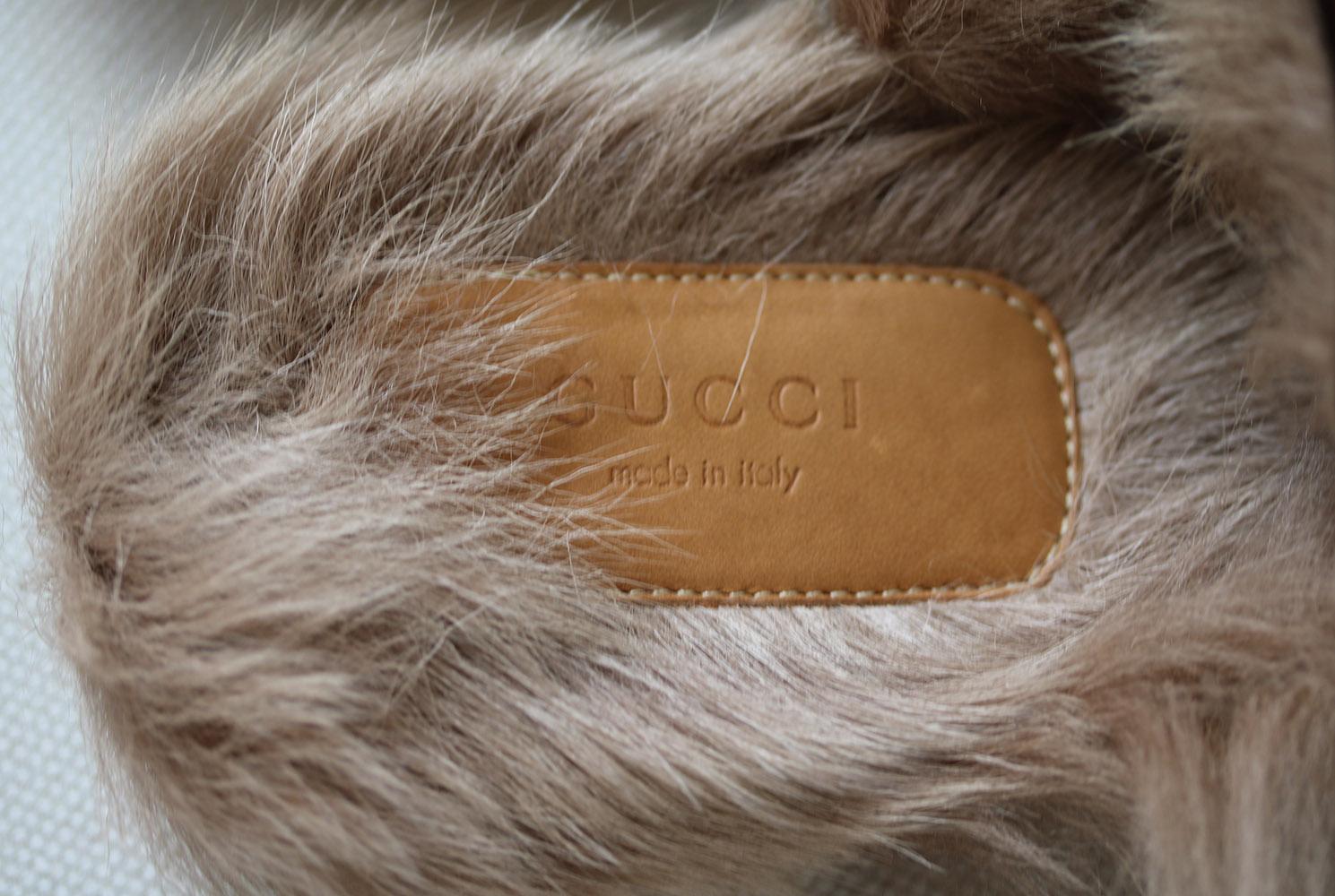 Women's Gucci Princetown Horsebit-Detailed Shearling-Lined Logo-Facquard Slippers