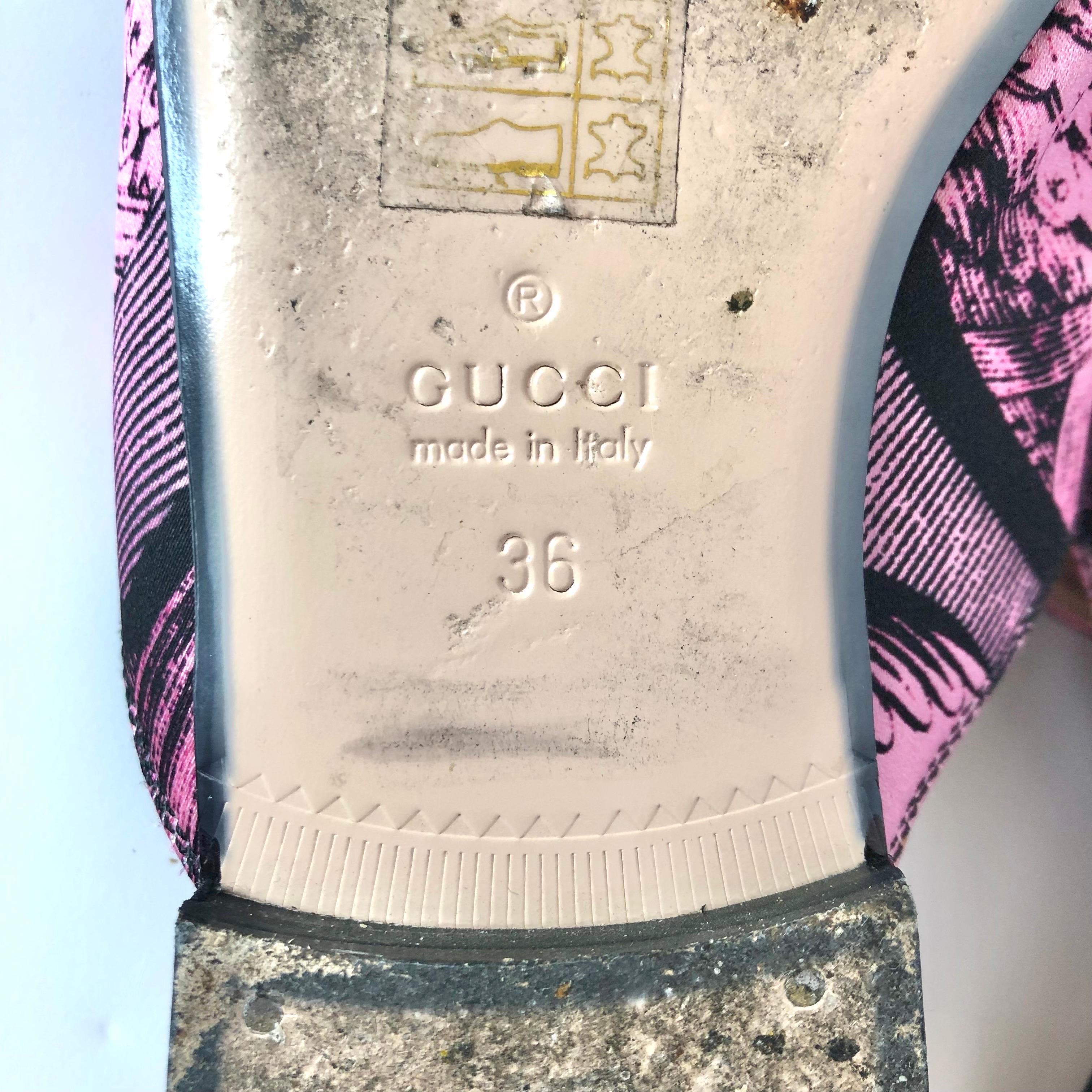 Gucci Princetown Horsebit Saint Romain Print Slip On Mules Flats 36 in vendita 2
