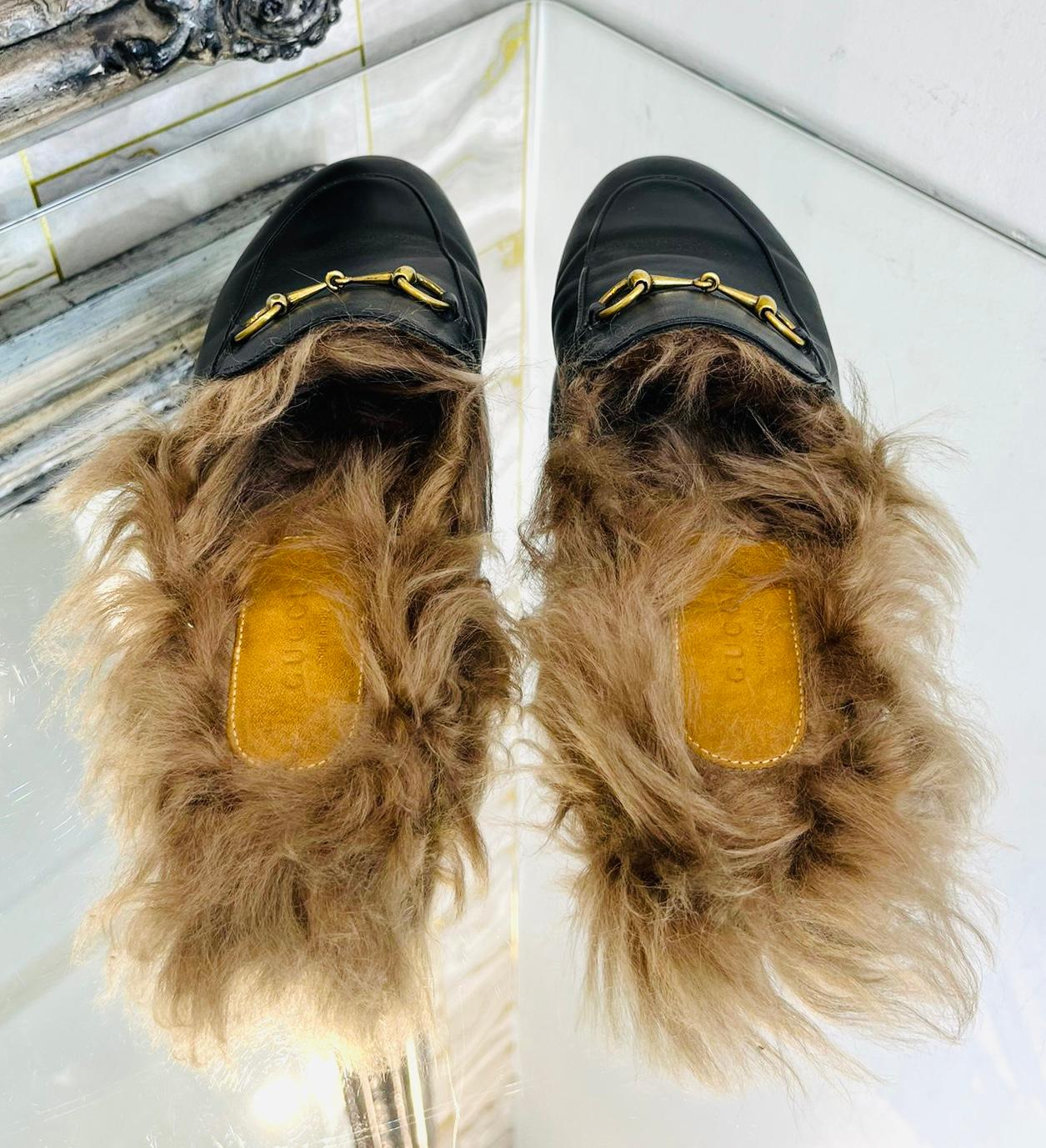 Gucci Princetown Leather Shearling-Lined Mules 1