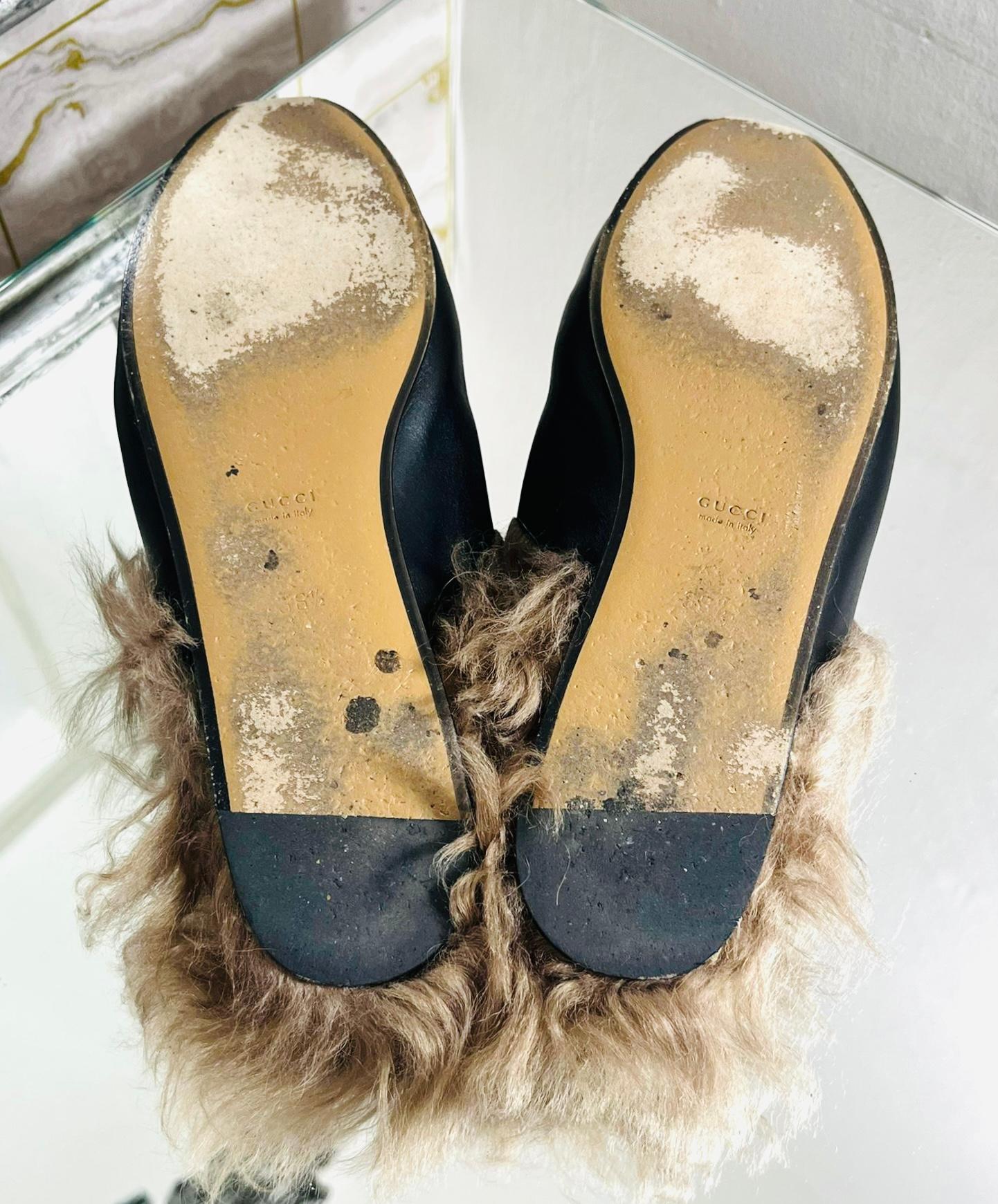 Gucci Princetown Leather Shearling-Lined Mules 2