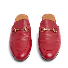 Gucci Princetown red leather Loafers Mules EU39 US8.5