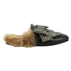 Gucci Princetown Shearling gefütterte Lederslipperlen EU 38 UK 5 US 8