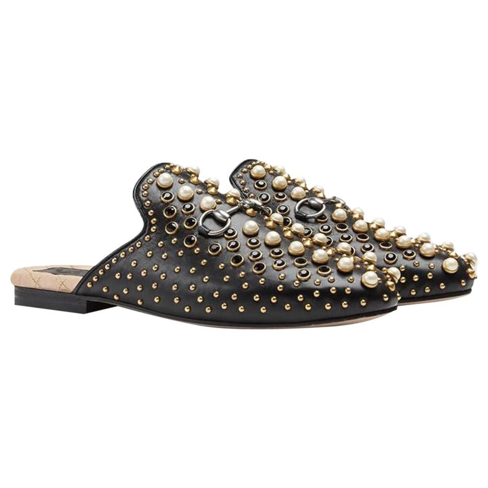 Gucci Princetown Studded Leather Slippers