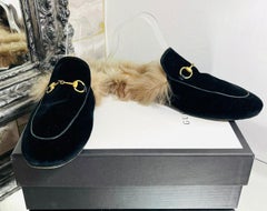 Gucci Princetown Suede Shearling-Lined Mules