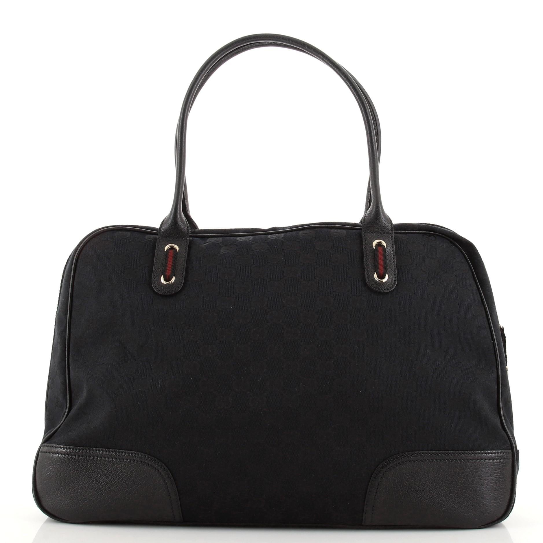 Gucci Princy Boston Tasche GG aus Segeltuch groß im Zustand „Gut“ in NY, NY