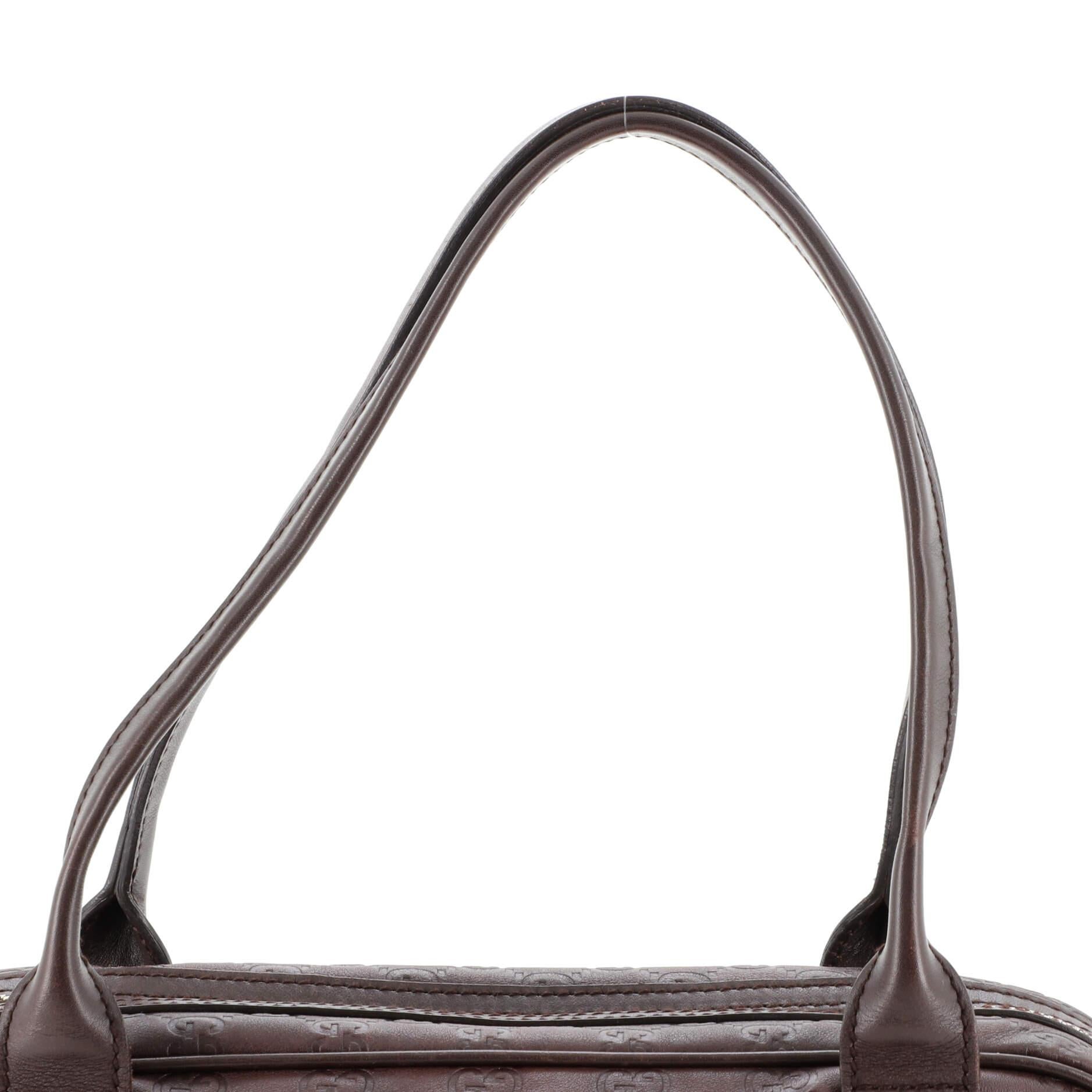 Black Gucci Princy Boston Bag Guccissima Leather Small