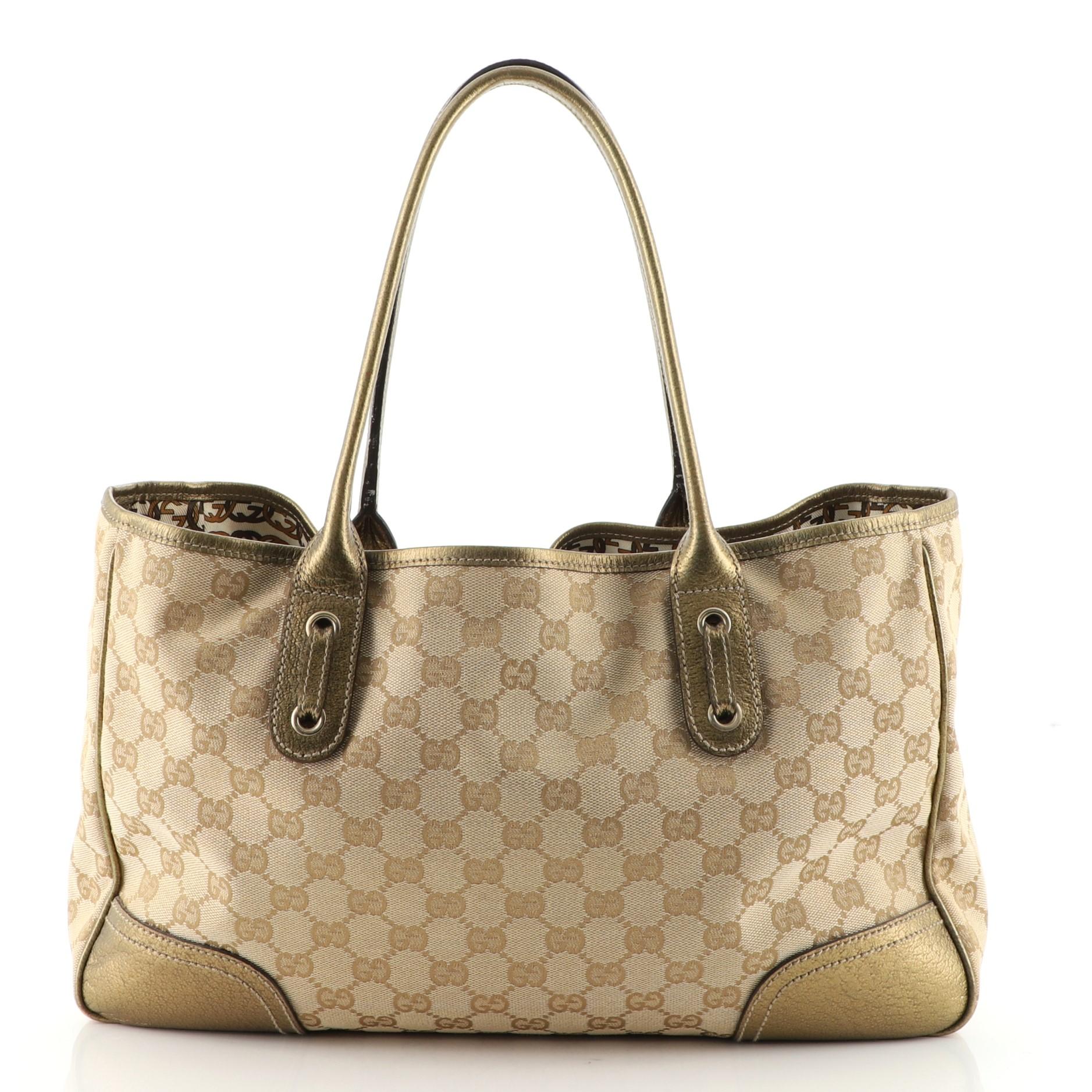 Gucci Princy Tote GG Segeltuch Medium im Zustand „Gut“ in NY, NY