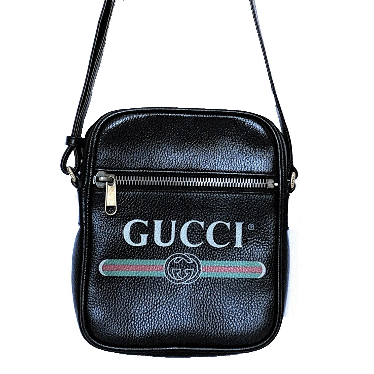 gucci print messenger bag