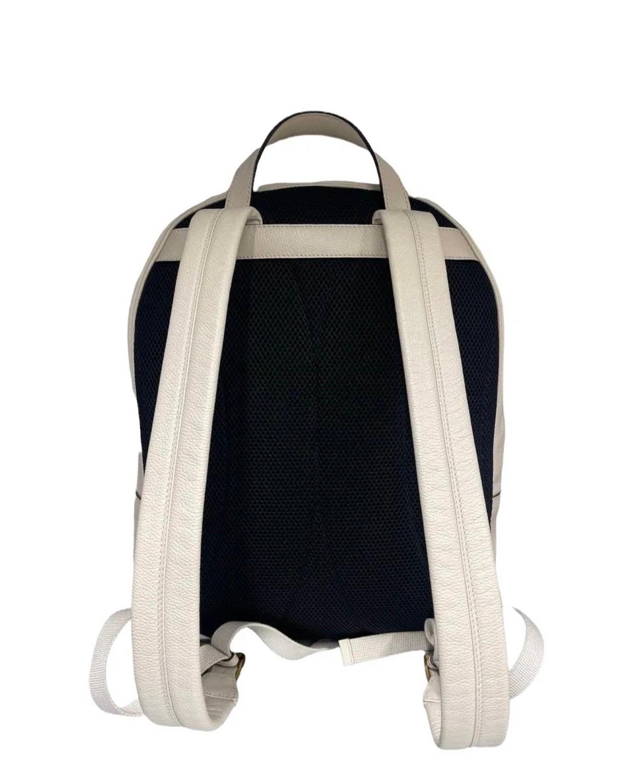 gucci white leather backpack