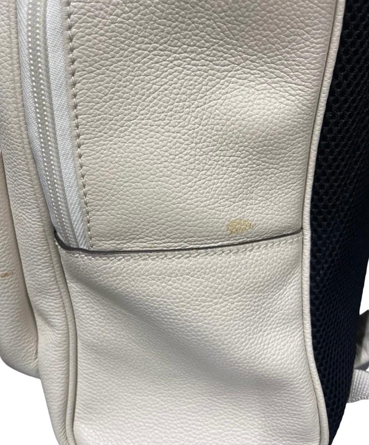 Zaino in pelle bianca con stampa Gucci 1