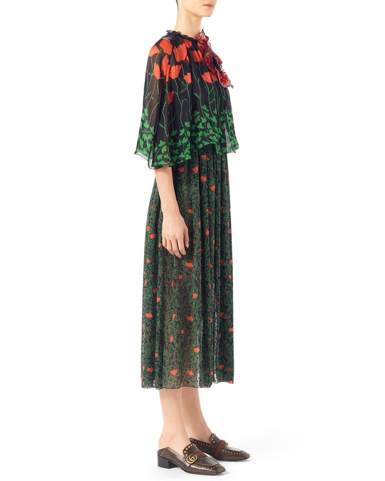 Robe Dolce&Gabbana En Soie - Motif Floral Majolique, Taille 6 (IT42), Portée Une Fois