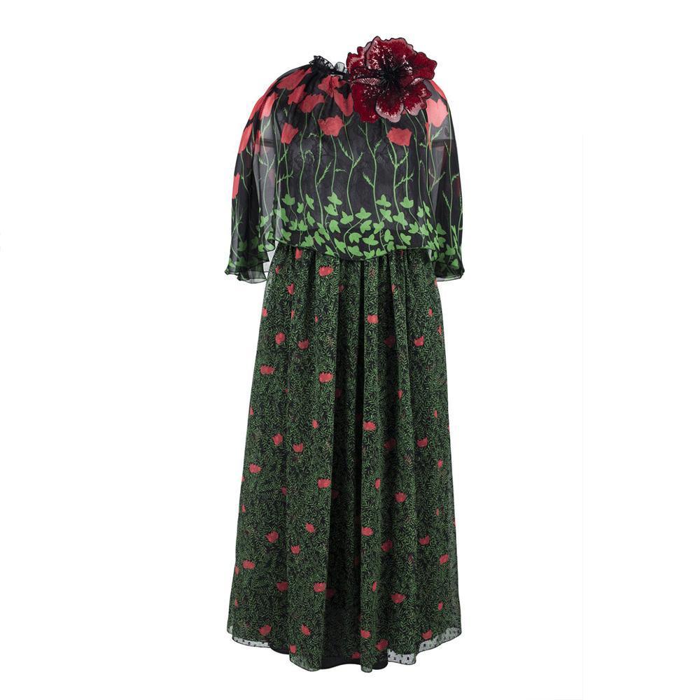 GUCCI Printed Fil Coupe Cape Dress IT42 US 4-6 For Sale