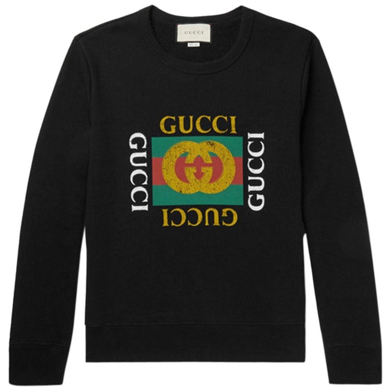 Gucci Printed Loopback Cotton-Jersey Sweatshirt at 1stdibs