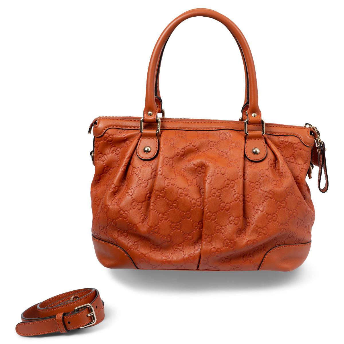GUCCI pumpkin orange Guccissima leather SUKEY MEDIUM Shoulder Bag In Good Condition For Sale In Zürich, CH