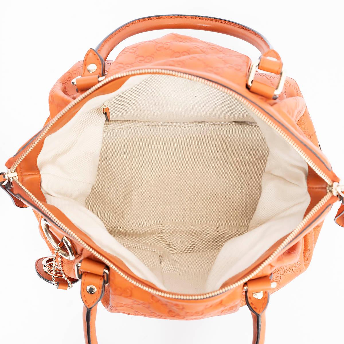 GUCCI pumpkin orange Guccissima leather SUKEY MEDIUM Shoulder Bag For Sale 1