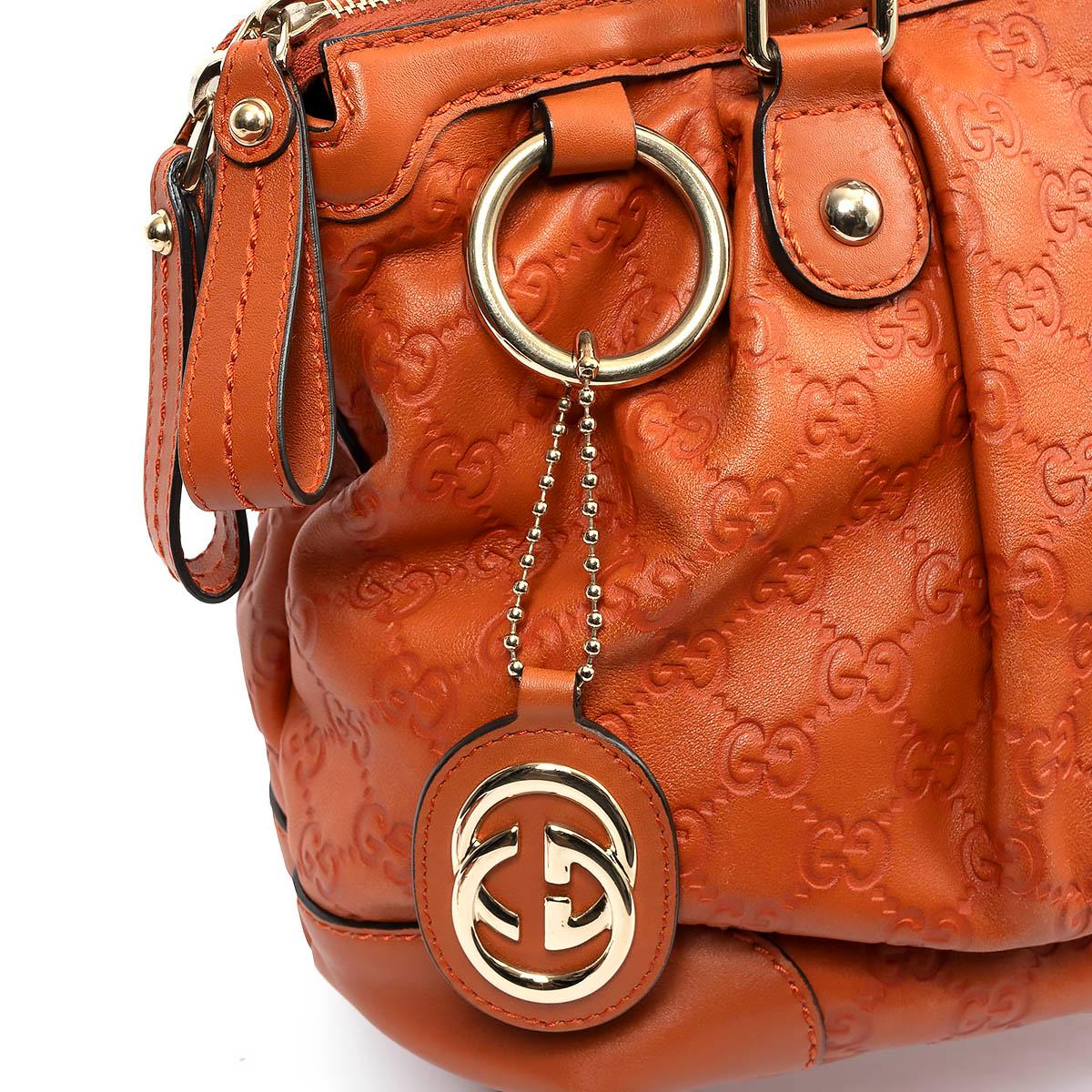 GUCCI pumpkin orange Guccissima leather SUKEY MEDIUM Shoulder Bag For Sale 2