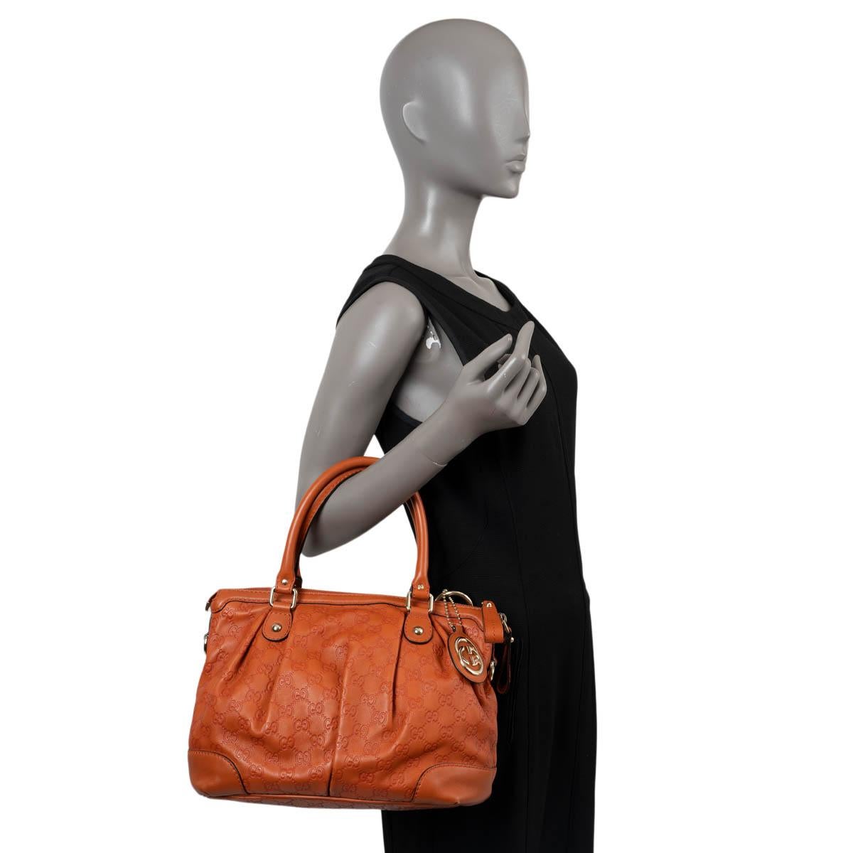 GUCCI pumpkin orange Guccissima leather SUKEY MEDIUM Shoulder Bag For Sale 4