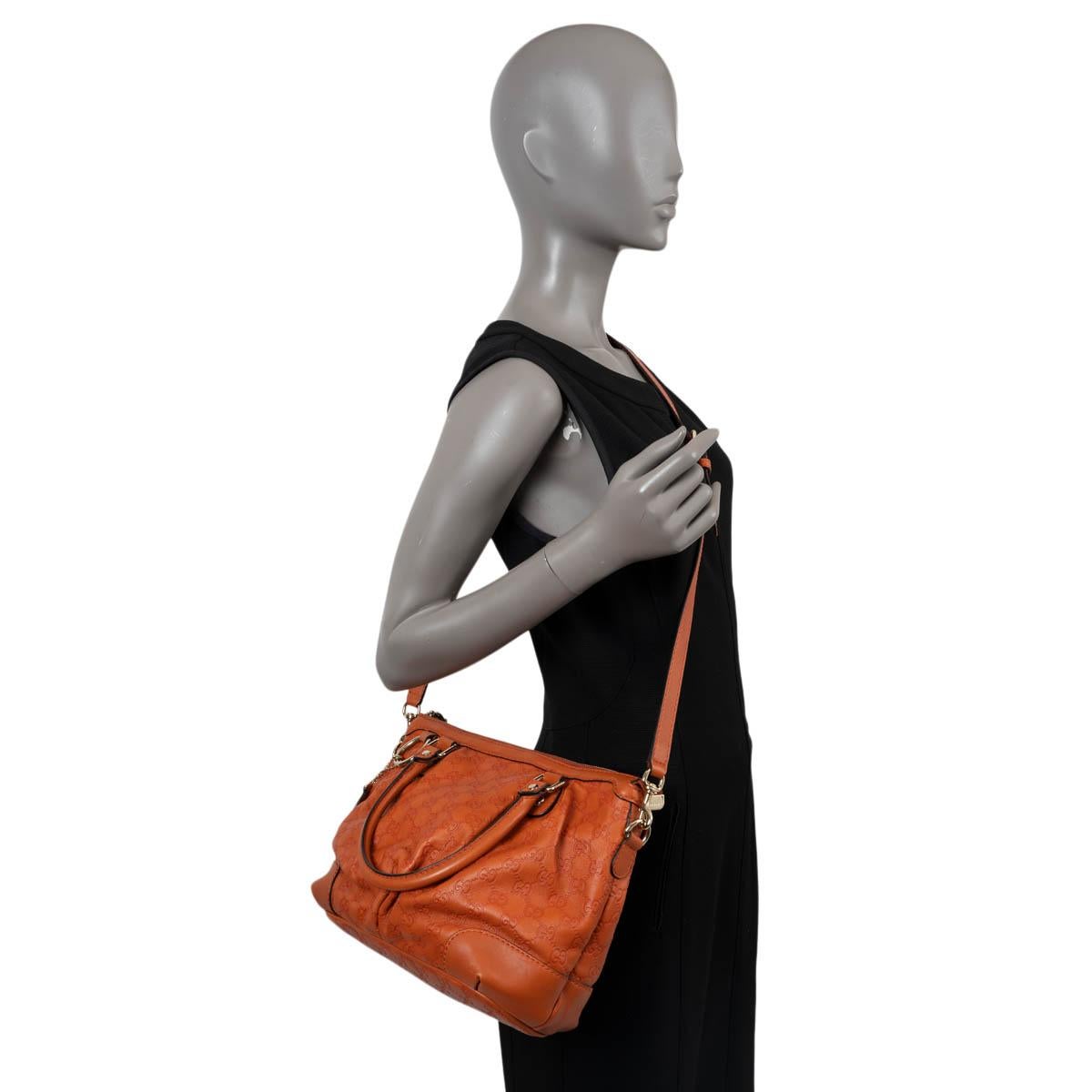 GUCCI pumpkin orange Guccissima leather SUKEY MEDIUM Shoulder Bag For Sale 5