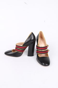 Gucci Pumps Blue/Red Strap - black