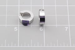 Gucci Purple Amethyst 18K White Gold Hoop Huggie Earrings