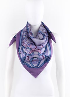 GUCCI Purple Blue Equestrian Kaleidoscope Print Large Square Silk Twill Scarf