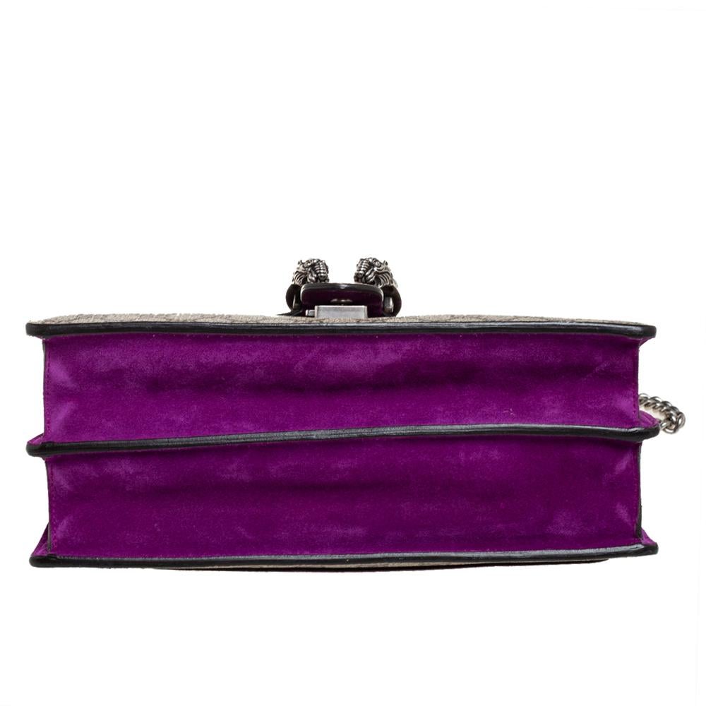Gucci Purple/Brown GG Supreme Canvas Dionysus Medium Shoulder Bag 4