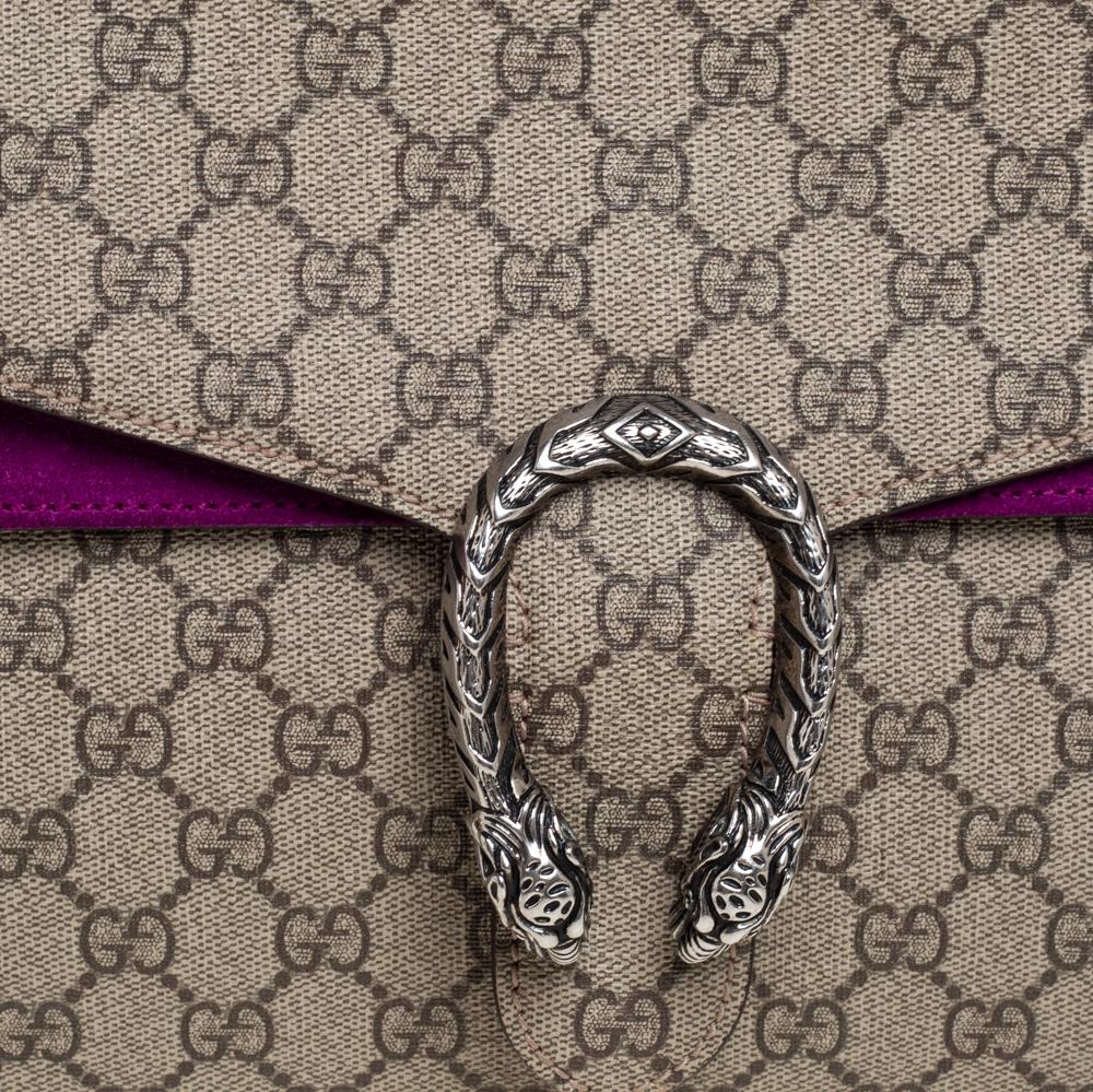 Gucci Purple/Brown GG Supreme Canvas Dionysus Medium Shoulder Bag 1