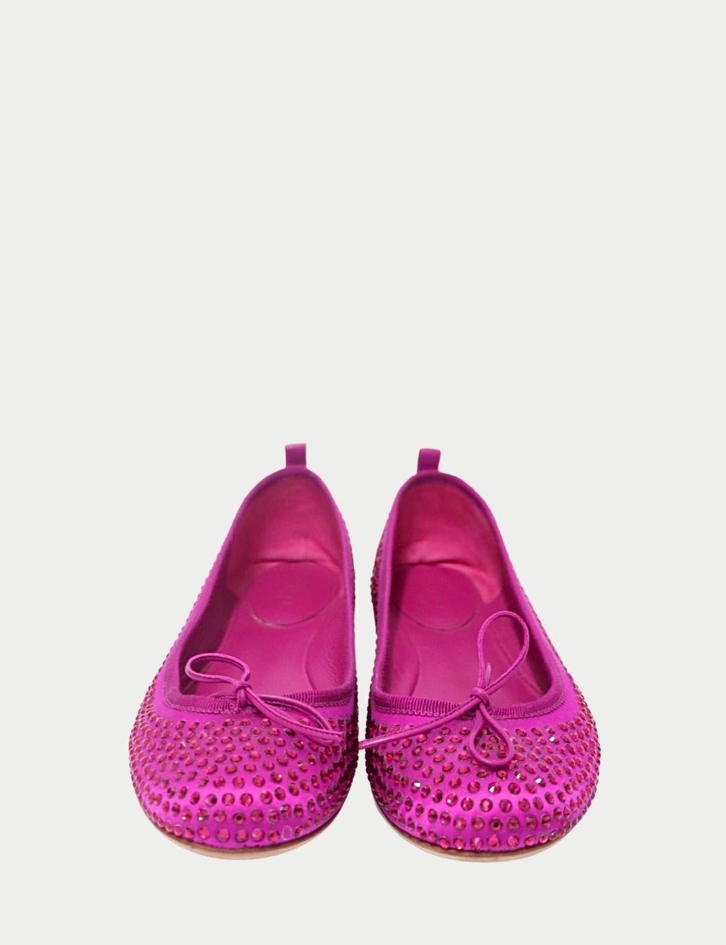 Violet Ballerines en cristal violet de Gucci - EU 39.5 en vente