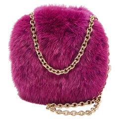 Gucci Purple Fur Chain Pouch