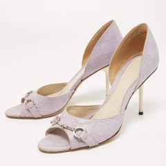Gucci Purple Guccissima Leather  Horsebit Dorsay Pumps Size 38
