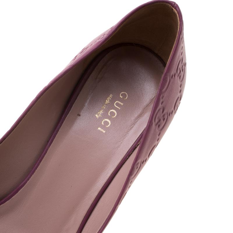 Gucci Purple Guccissima Leather New Hollywood Horsebit Peep Toe Pumps Size 39.5 1
