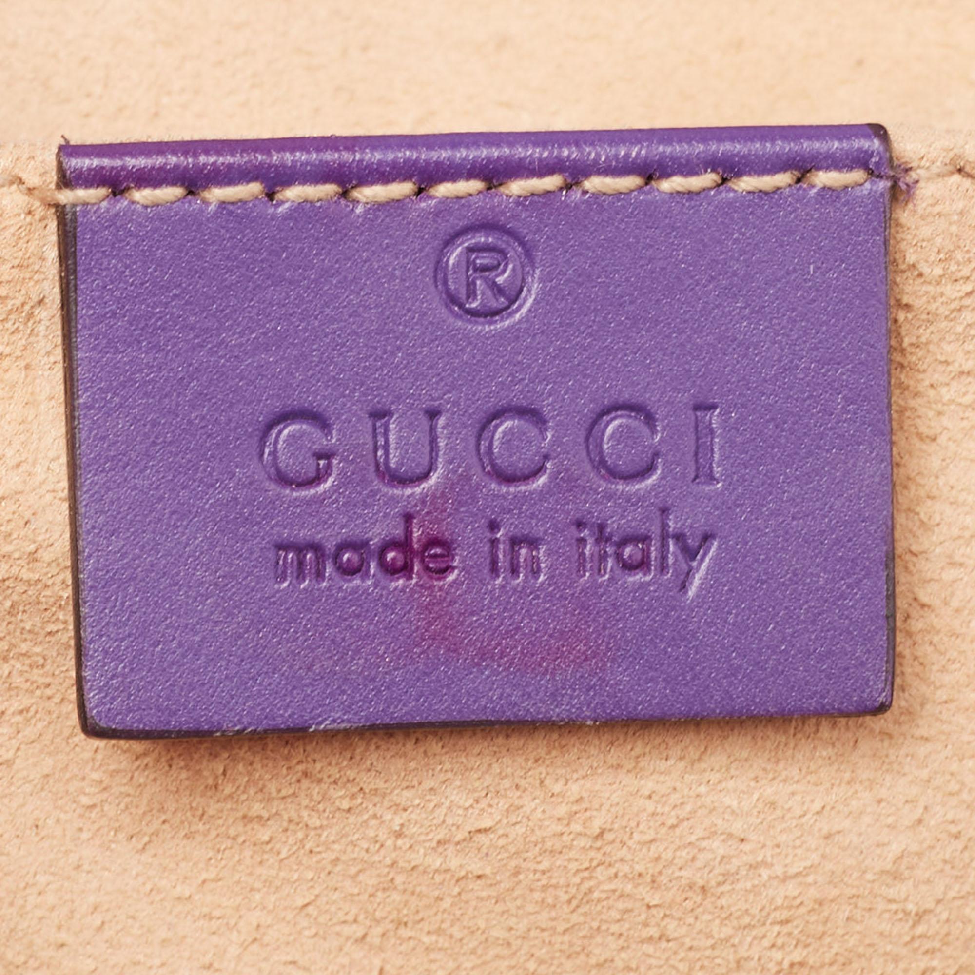 Gucci Purple Guccissima Leather Small Padlock Shoulder Bag For Sale 8