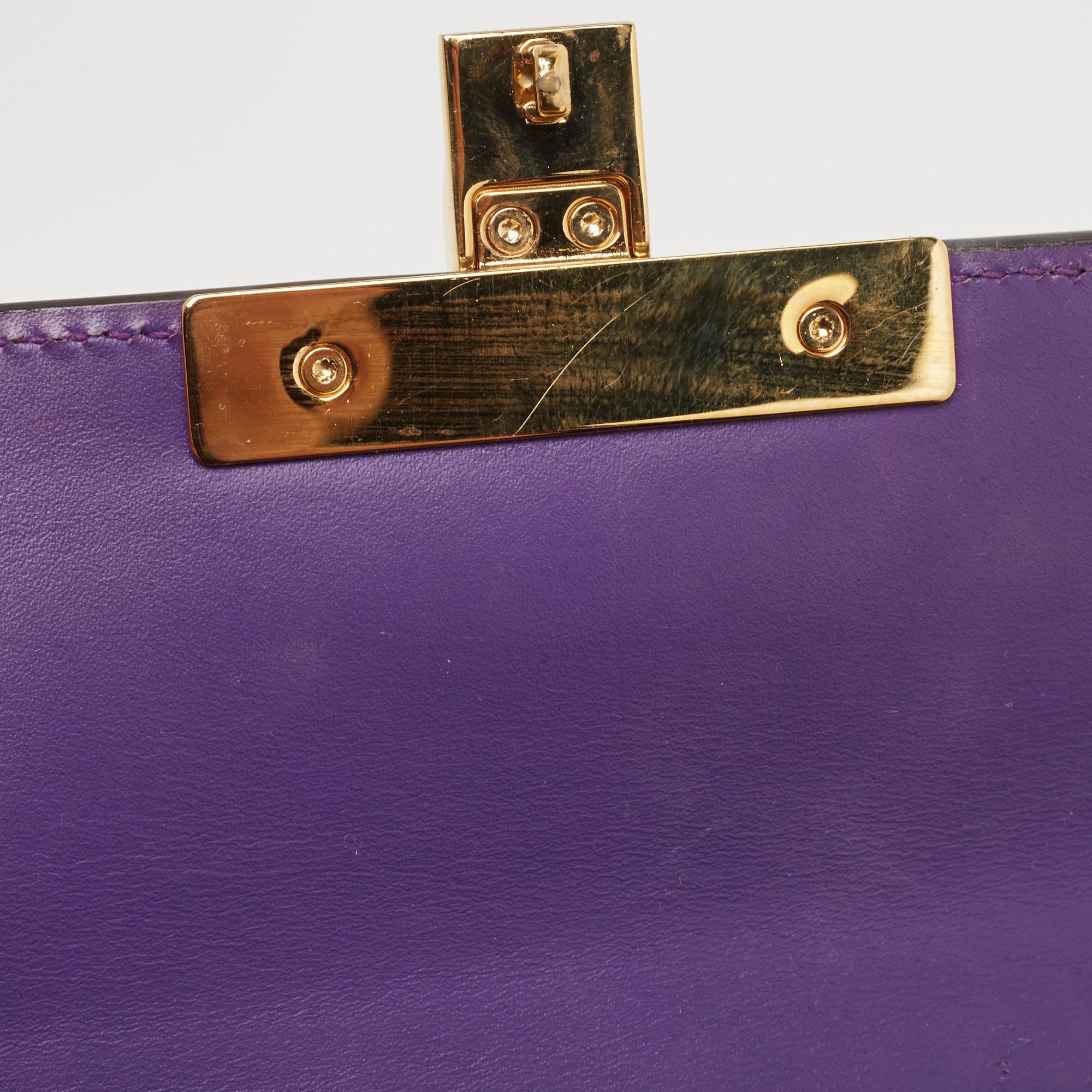 Gucci Purple Guccissima Leather Small Padlock Shoulder Bag For Sale 5