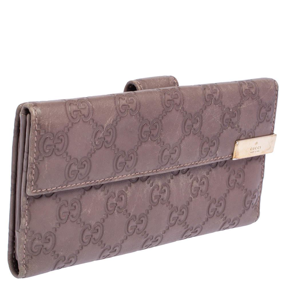 Gray Gucci Purple Guccissima Leather Trademark Continental Wallet