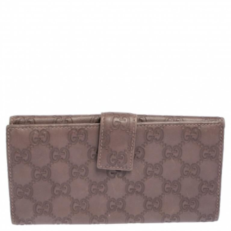Gray Gucci Purple Guccissima Leather Trademark Continental Wallet