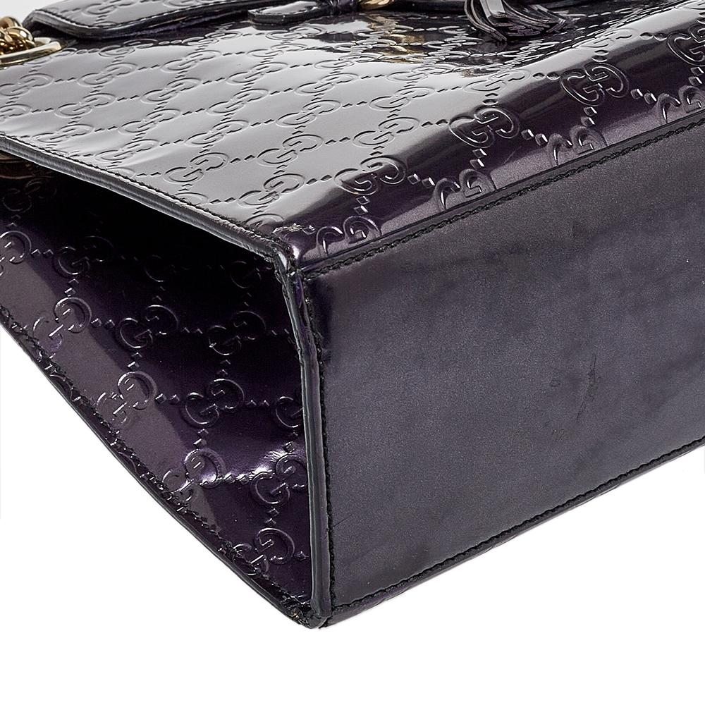 Gucci Purple Guccissima Patent Leather Large Emily Chain Shoulder Bag 4