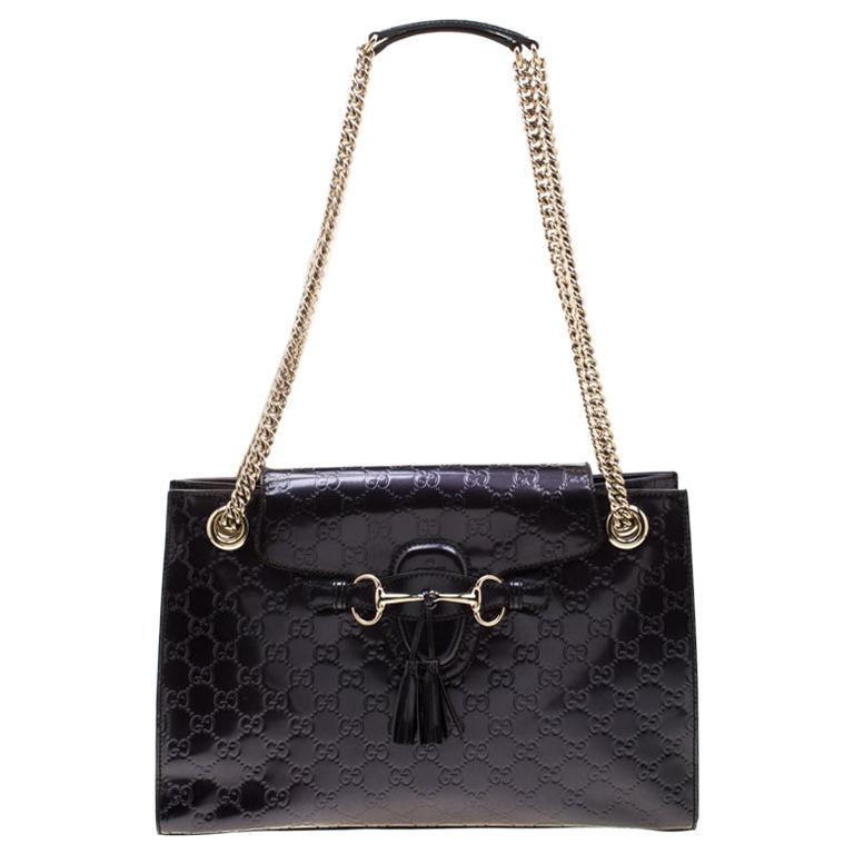 gucci emily leather shoulder bag